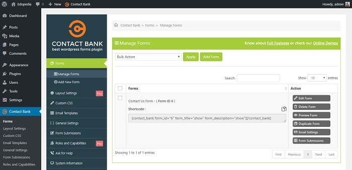 Contact Bank - WordPress Contact Form Builder