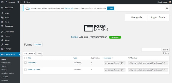 Contact Form by WD - responsive drag & drop contact form builder tool