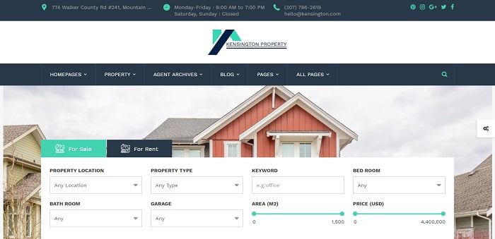 Kensington - Real Estate and Property Management WordPress Theme