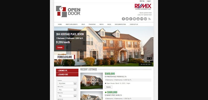 OpenDoor Responsive Real Estate and Car Dealership