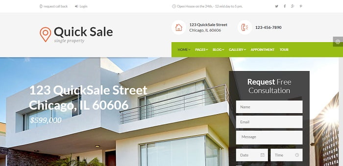 Quick Sale - Single Property Real Estate WordPress Theme