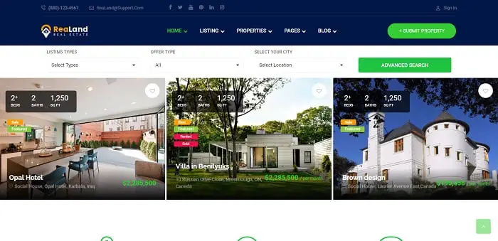ReaLand - Real Estate Responsive WordPress Theme