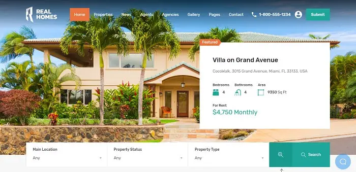 Real Homes - WordPress Real Estate Theme