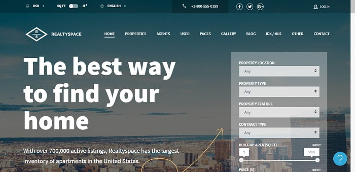 Realtyspace - Real estate WordPress Theme