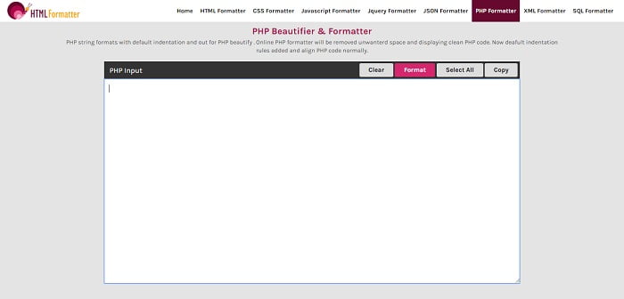 PHP Beautifier & Formatter by htmlformatter.in