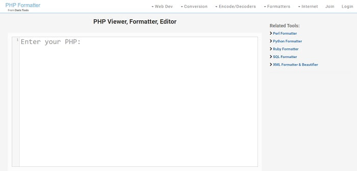 PHP Formatter From Dan's Tools