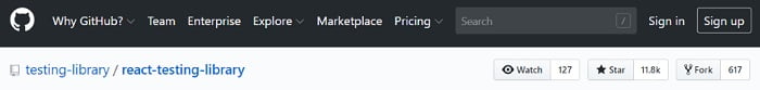 React testing library Github Repository Stats