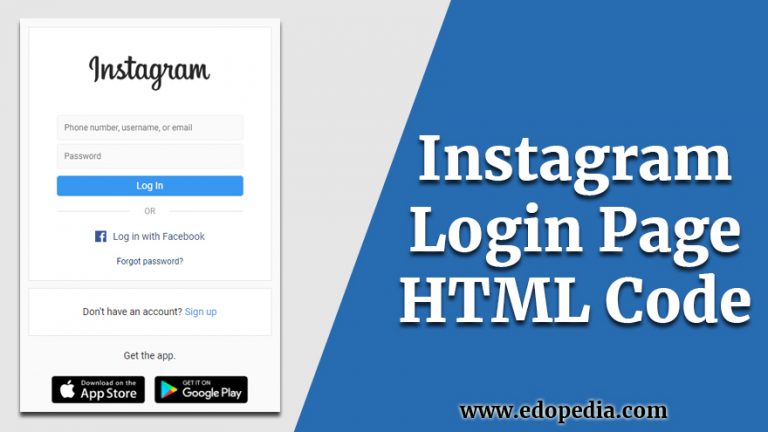 Instagram Login Page HTML and CSS Code Download - Edopedia