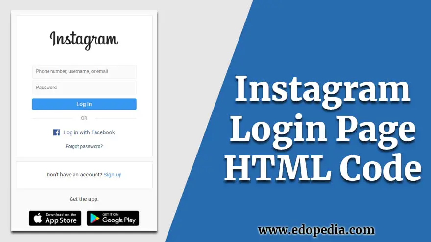 Instagram Login Page HTML Code