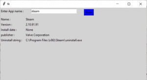 Python 3 Tkinter Code to Search Installed Apps on Computer Using ...