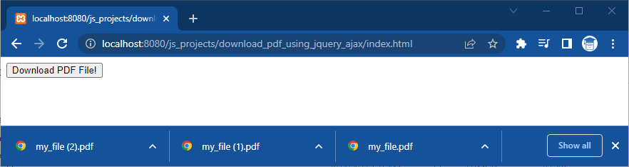 PDF File Downloaded using jQuery and AJAX