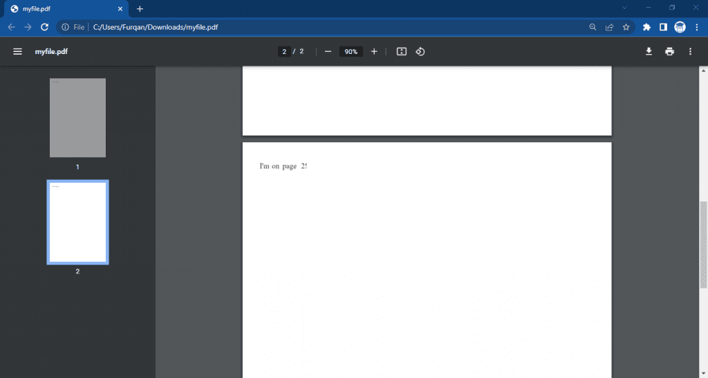 html2pdf Page Break Screenshot