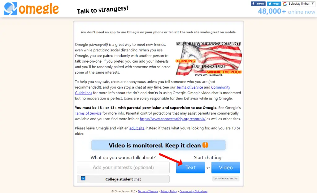 Omegle.com Website