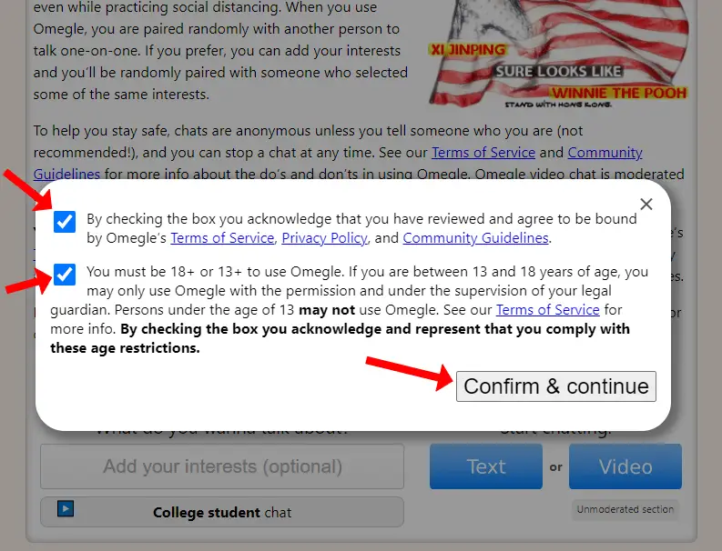 Confirm Omegle Policies Confirm Omegle Policies