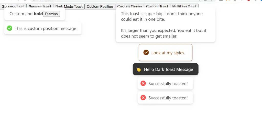 Show Colorful Toast Notification Messages Using React.js react-hot-toast Library