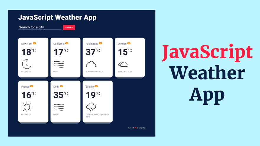 Create JavaScript Weather App Using OpenWeather API