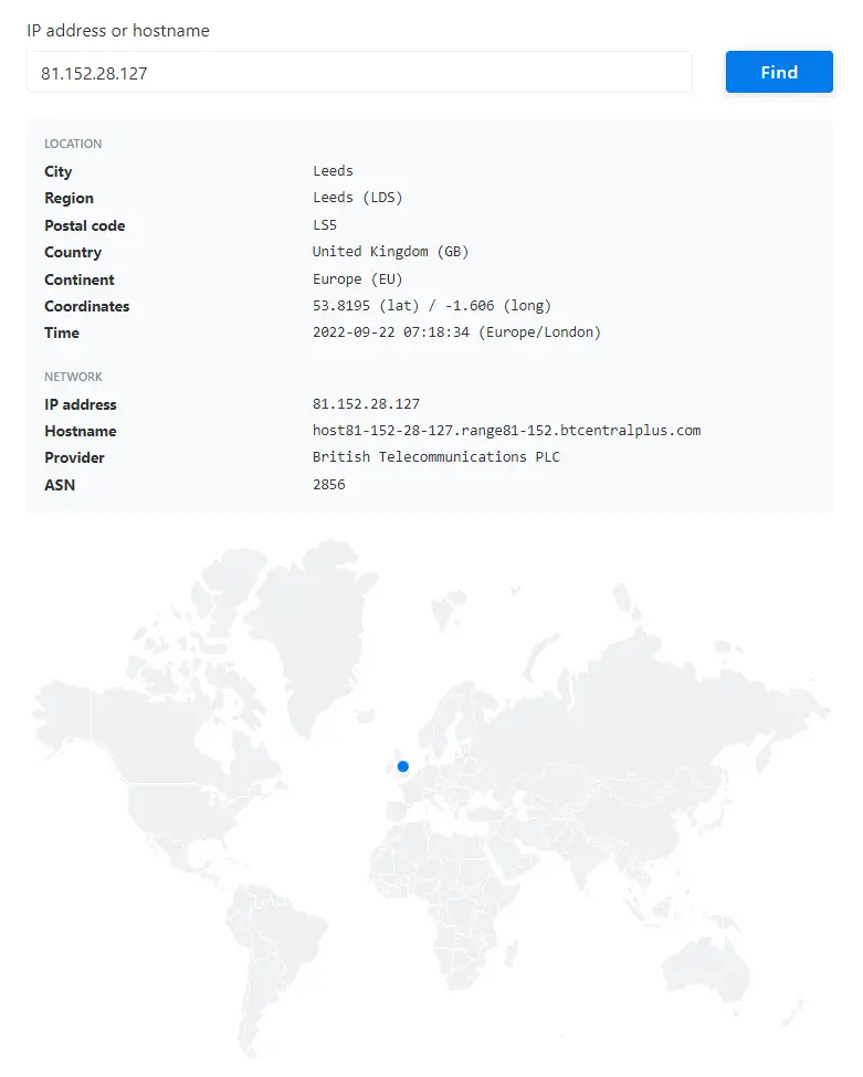 Omegle IP Tracker Screenshot