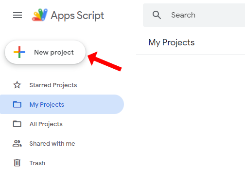 Google Apps Script - New Project