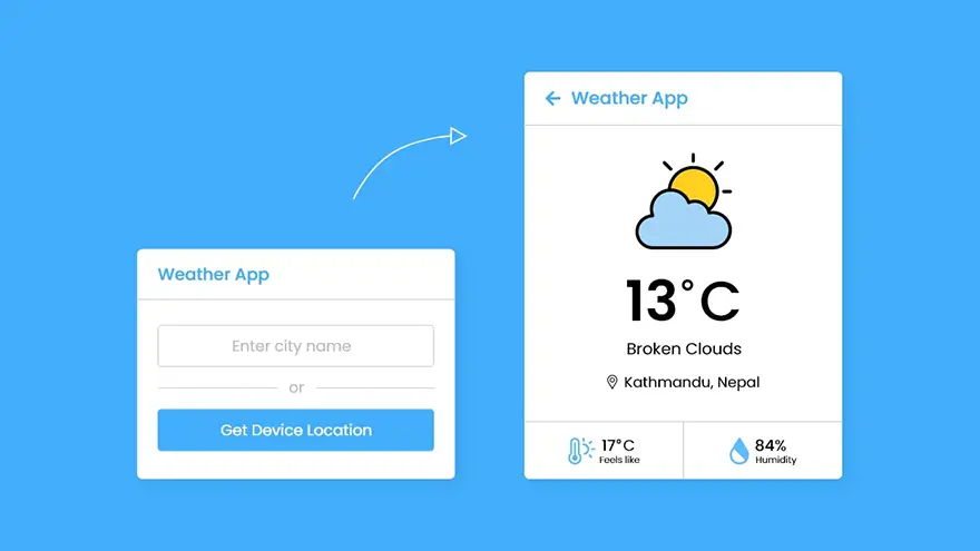 How to Make a Weather App using HTML5, CSS3 & JavaScript