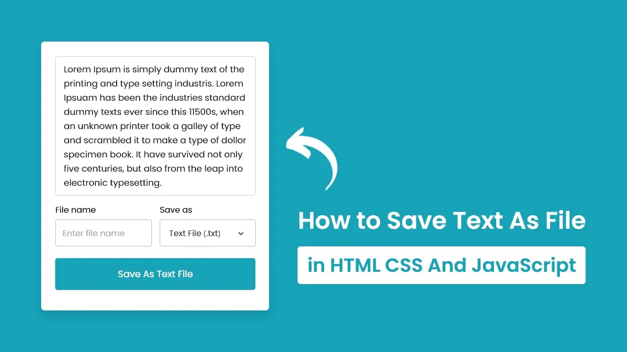 How to Save Text as File using HTML5, CSS3 & JavaScript