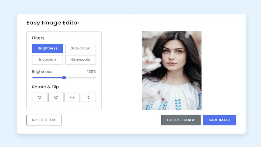 Dynamic Image Editor With Effects in HTML5, CSS3 & JavaScript