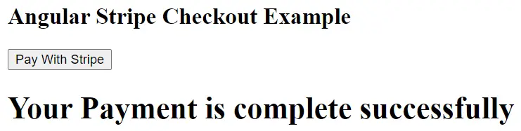 Angular Stripe payment successful