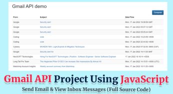 Send Email & View Inbox Messages Using JavaScript Gmail API