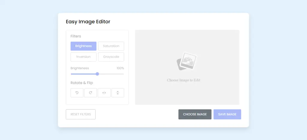 JavaScript Image Editor - Choose Image