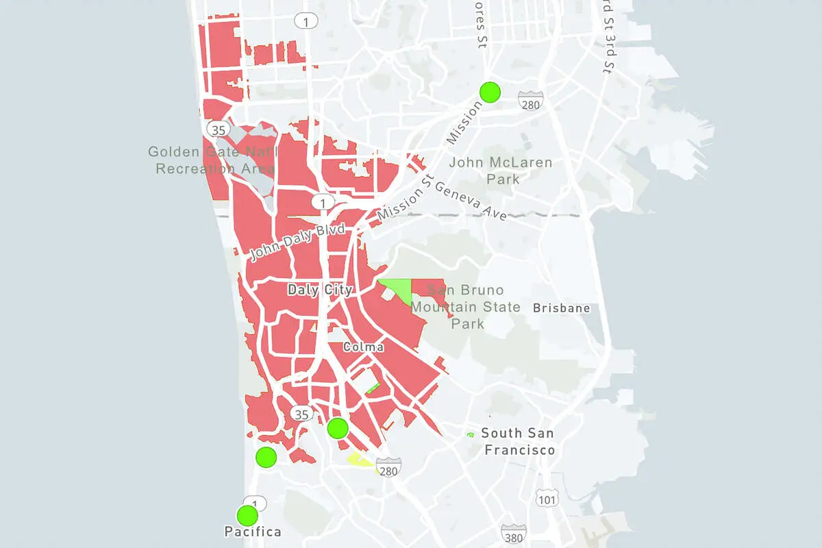 power outages across Daly City. May 15, 2023. PG&E